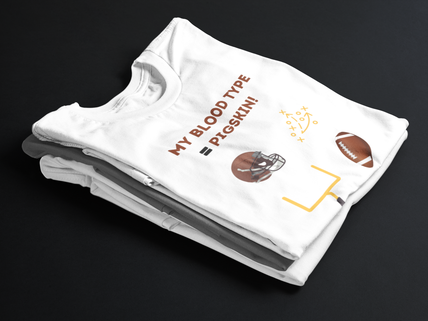 My Blood Type = Pigskin (Adult Unisex T-shirt)