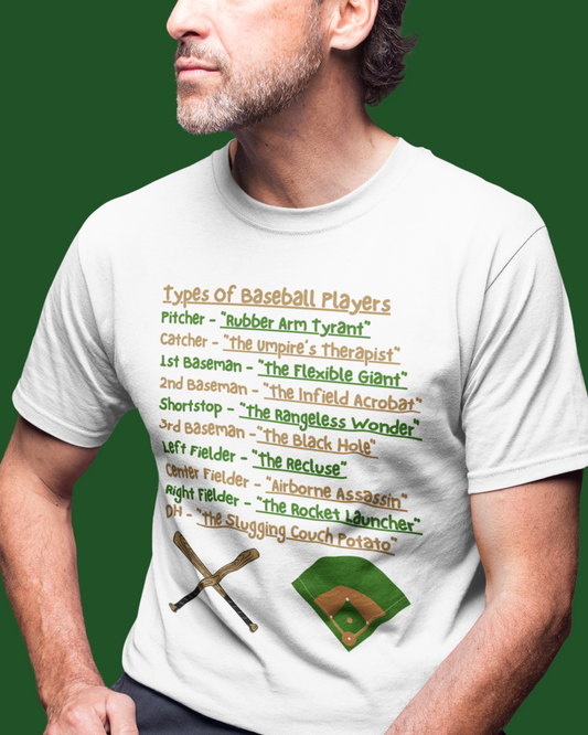Types Of Baseball Players⚾ (Adult Unisex T-shirt)