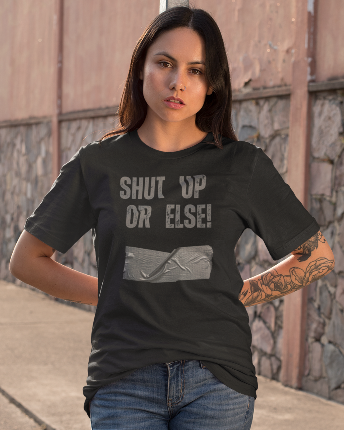 Shut Up Or Else (Adult Unisex T-shirt)