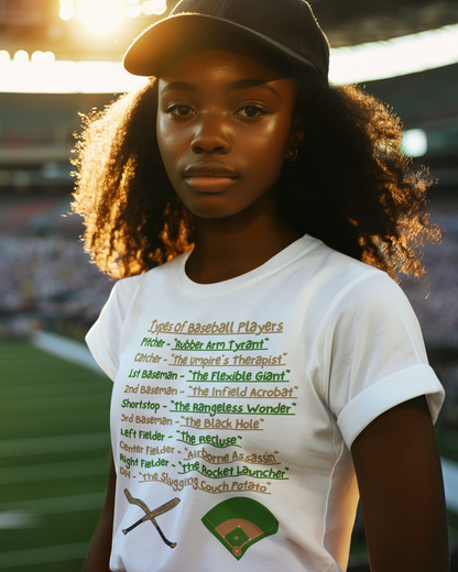 Types Of Baseball Players⚾ (Adult Unisex T-shirt)