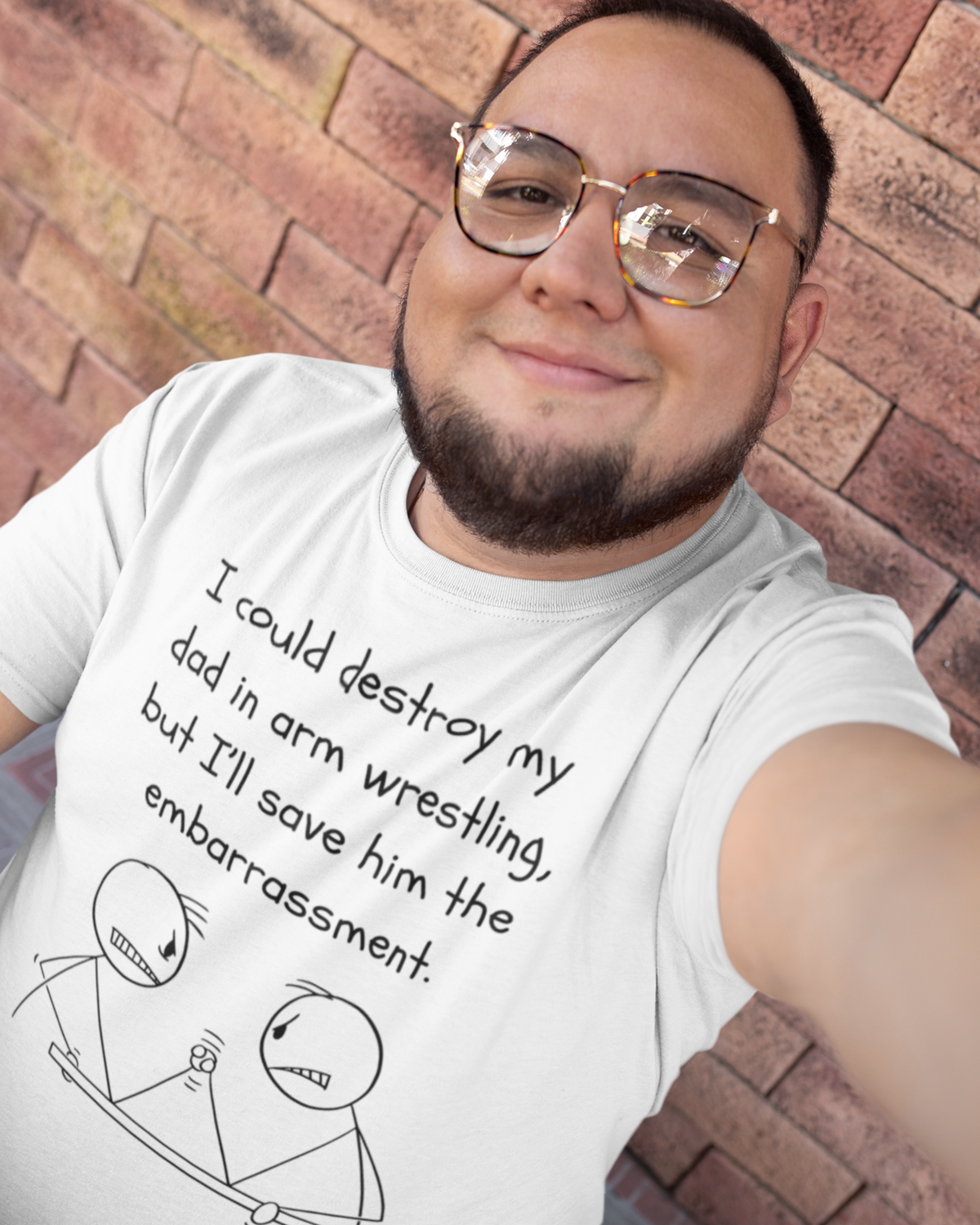 Destroy My Dad In Arm Wrestling (Adult Unisex T-shirt)